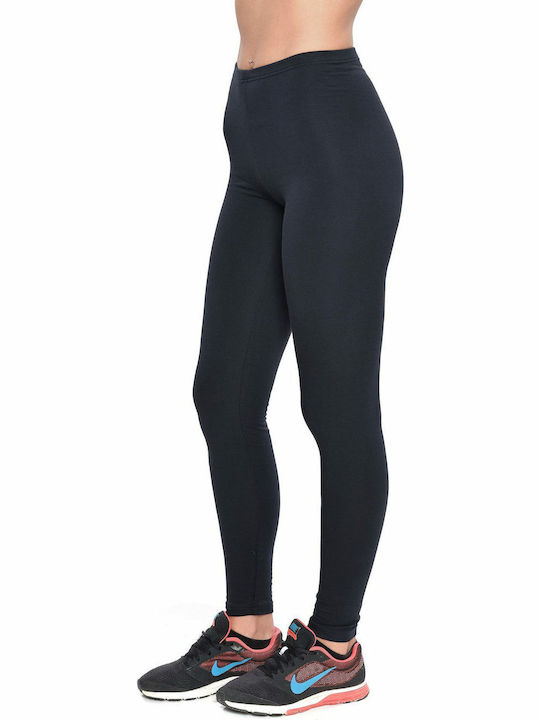 Frauen Lang Leggings Hochgeschnitten Marineblau
