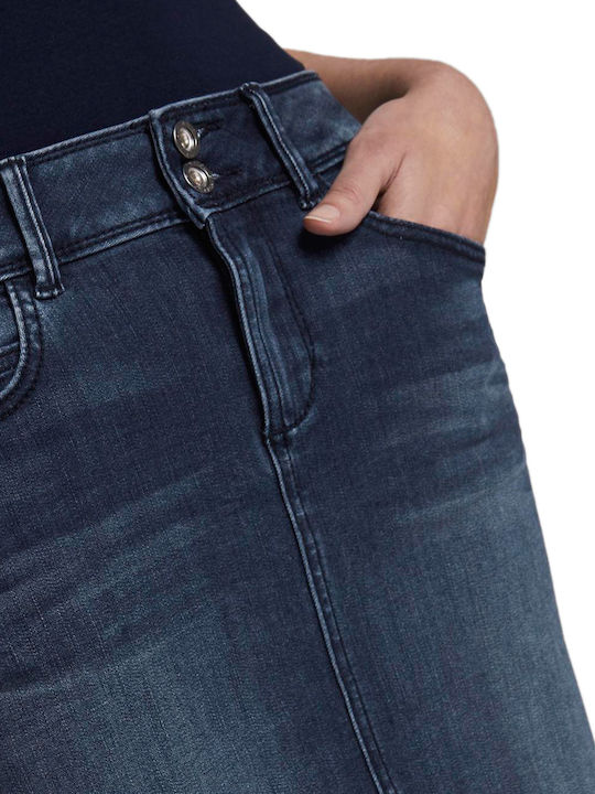 Denim High-waisted Mini Skirt Blue