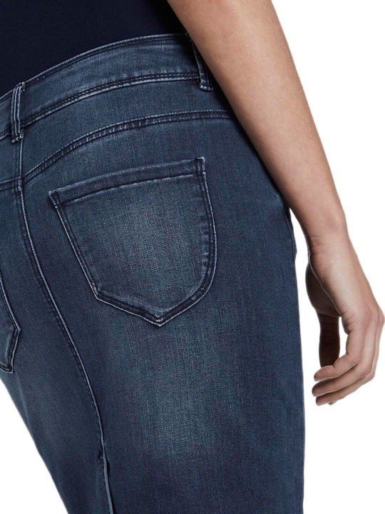 Denim High-waisted Mini Skirt Blue