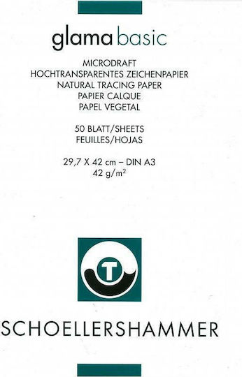 Schoeller Ριζόχαρτο Μπλοκ 50 Φύλλων A4 Διαφανές 42gr 29.7x21εκ.