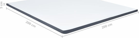 Pat King Size Tapițat cu Material Gri Închis cu Plăci și Saltea 200x200cm