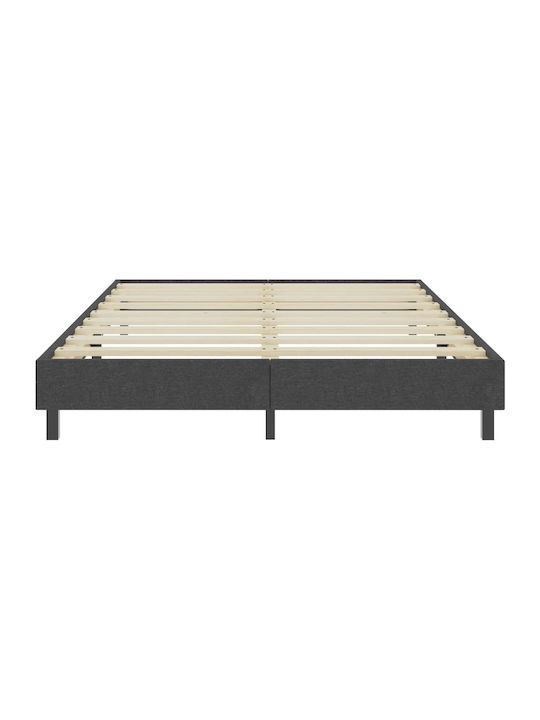 Doppelbett Mit Stoff Dunkelgrau Mit Lattenrost Für Matratze 140x200cm