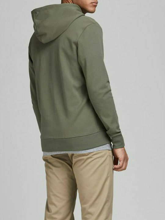 Jack & Jones Men's Cardigan with Hood & Pockets Olive