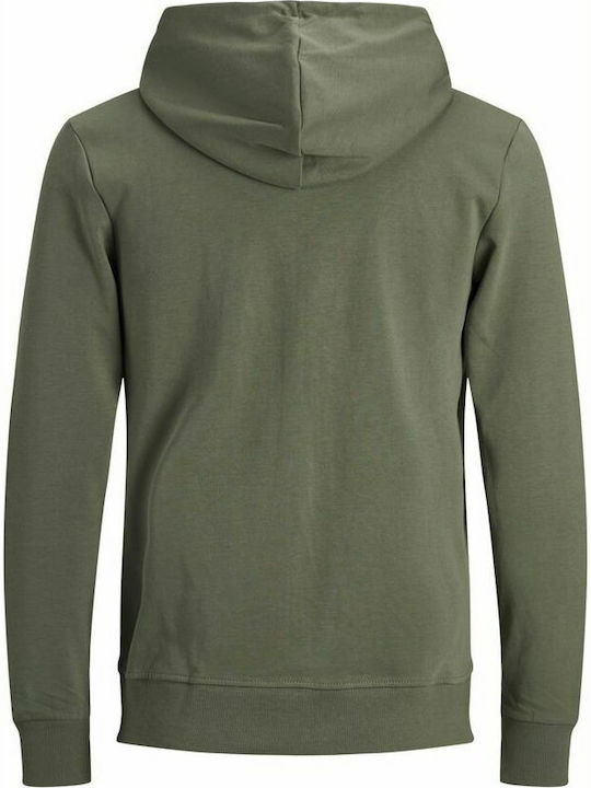 Men's Cardigan with Hood & Pockets Olive