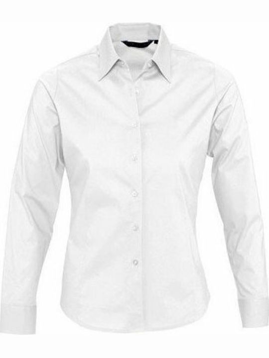 Eden Women's Monochrome Long Sleeve Shirt White