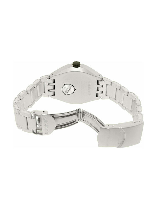 Swatch Stripe Back Metal Bracelet Silver 18mm