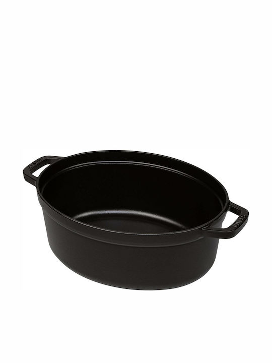 Staub Oval Cocotte Βαθιά Κατσαρόλα από Μαντέμι 5.5lt / 31cm Black