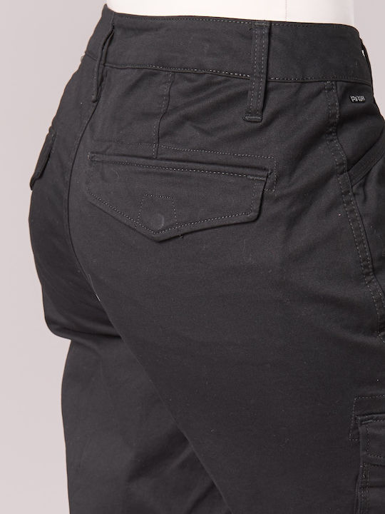Damen Stoff Cargo Hose in Skinny Fit Schwarz