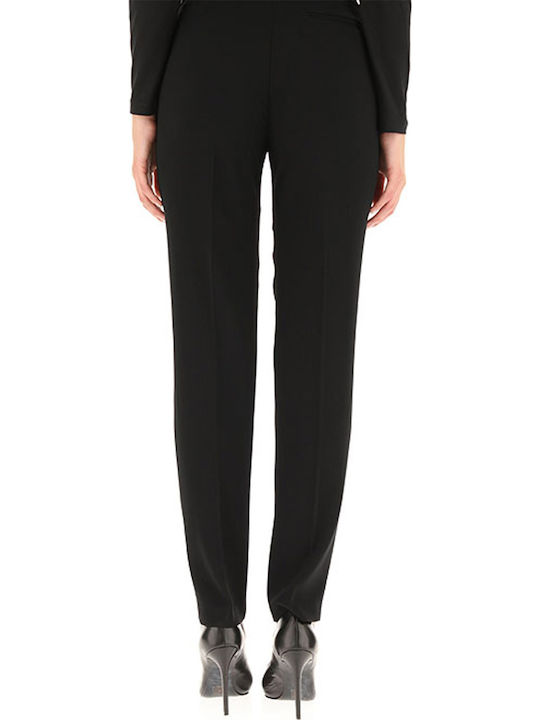 Dama Tesatura Pantaloni cu Croială Dreaptă Negru