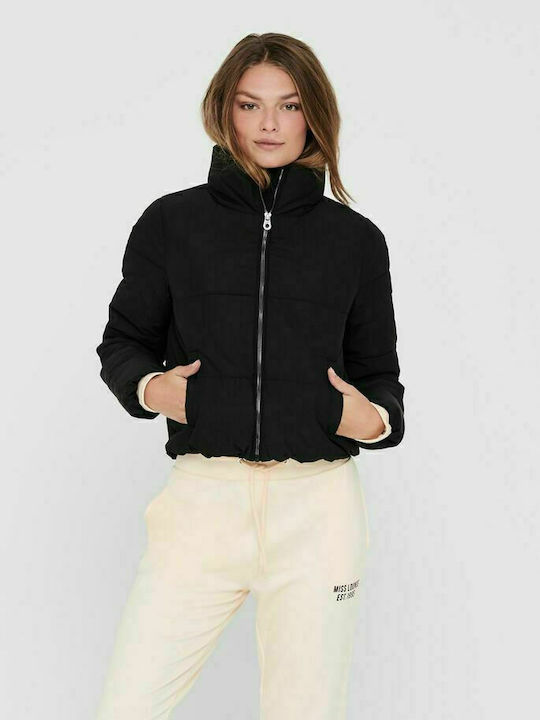 Dolly Crop Γυναικείο Puffer Μπουφάν για Χειμώνα Μαύρο