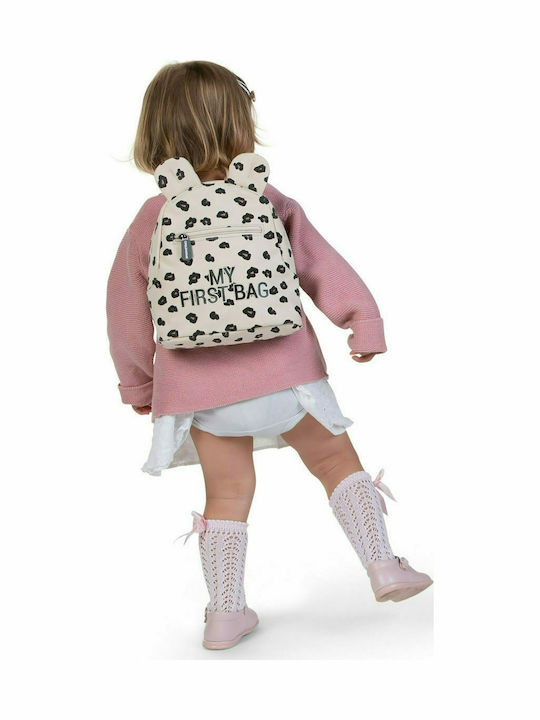 Childhome My First Leopard Kids Bag Backpack Beige 23cmx7cmx23cmcm