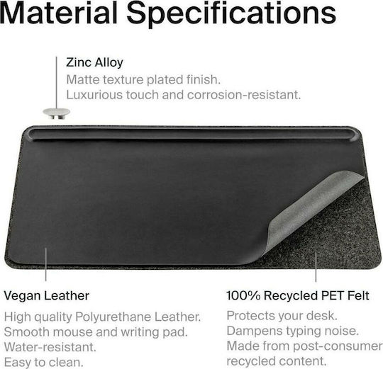 Orbit Double Desk Pad Plastic Medium Gray 68x37cm