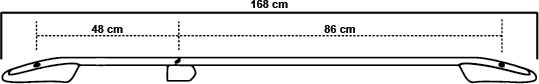 Omtec 168cm. for Cars with Factory Bars (with Roof Rack Legs) Silver