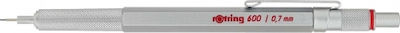 Rotring 600 Mechanischer Bleistift zum Zeichnen Metallisch 0.7mm Silber