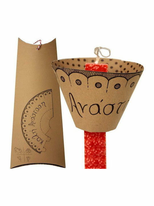 Easter Candle Round Scented Handmade with Box Round with Football Jersey 30cm Red