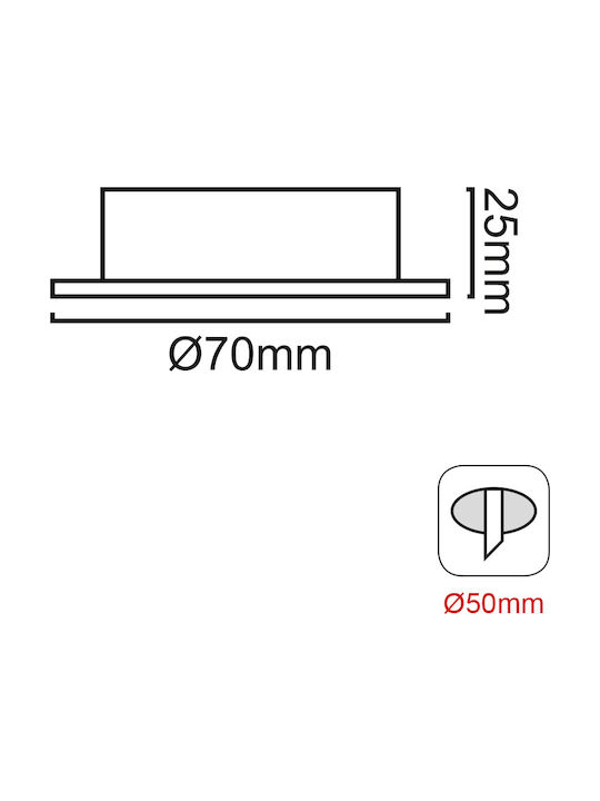 Aca Spot de Exterior cu LED Integrat 2W în Culoare Argintiu FURN240RNM
