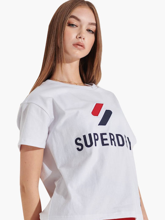 Superdry Women's Athletic Crop T-shirt White