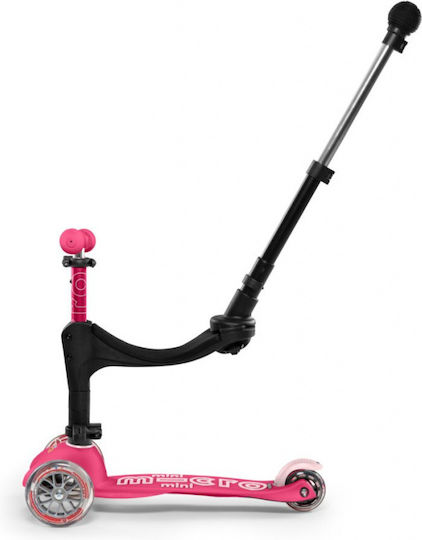Micro Kids Scooter Foldable Mini 3 In 1 Deluxe Plus 3-Wheel with Seat for 1-5 Years Fuchsia