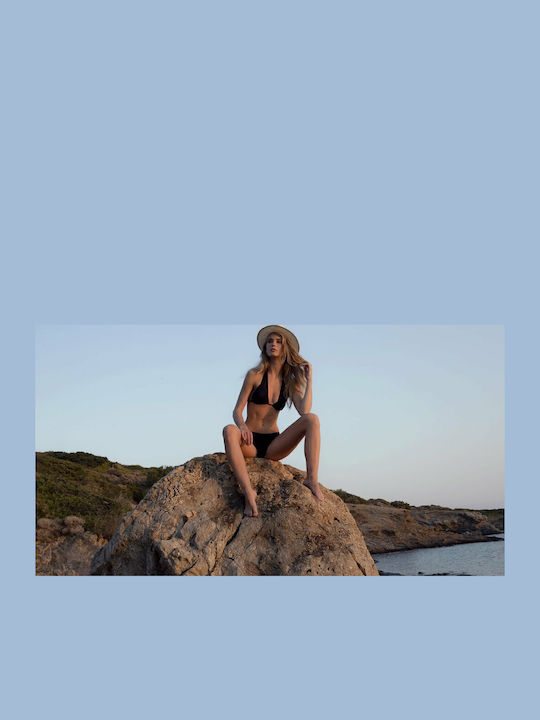 Bikini Set High Neck Top & Slip Bottom Enstatite Onyx Black