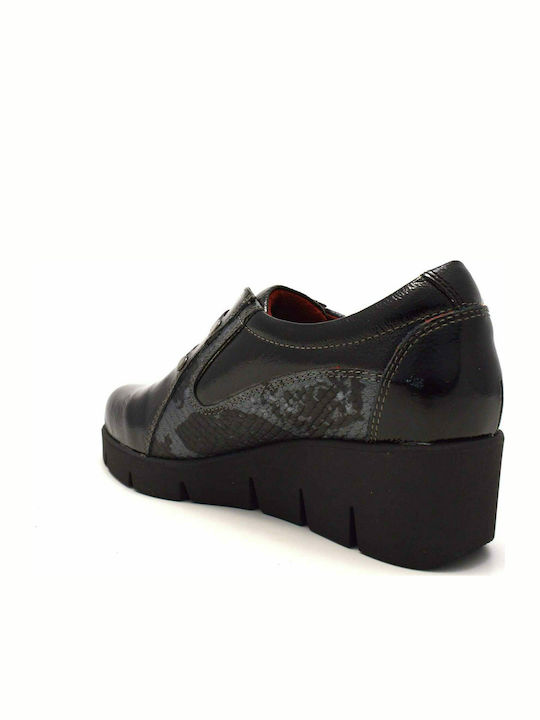 Softies Anatomic Women's Leather Platform Shoes Black