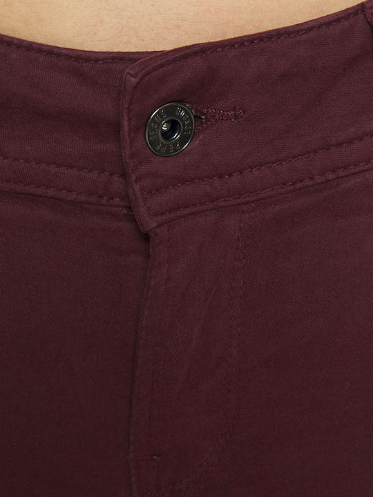 New Pimlico Low Waist Women's Jean Trousers Flared in Regular Fit Burgundy