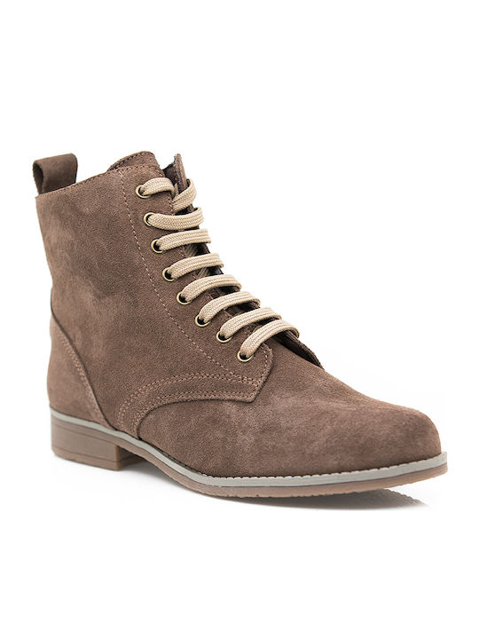 Leather Women's Ankle Boots Brown