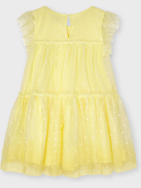 Mayoral Παιδικό Φόρεμα Τούλινο Αμάνικο Κίτρινο