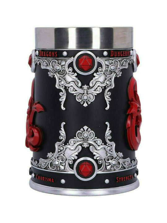 Nemesis Now Dungeons & Dragons Tankard Logo Ποτήρι Μπύρας από Πλαστικό σε Μαύρο Χρώμα