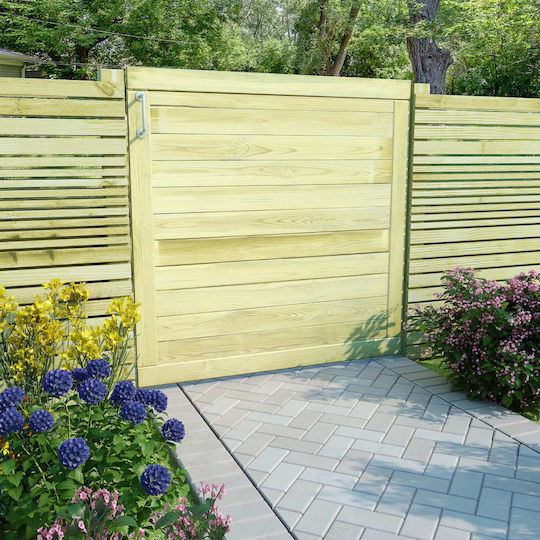 vidaXL Wooden Fence Gate in Green Color 1.0x1.0m