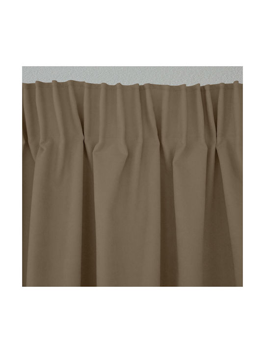 Lino Home Κουρτίνα με Τρέσα Renas Coffee 140x280εκ.