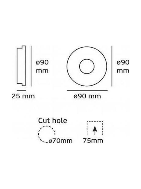 VK Lighting Στεγανό Σποτ Οροφής Εξωτερικού Χώρου GU5.3 σε Λευκό Χρώμα 64173-097121