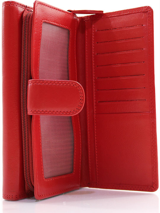 452 Large Leather Women's Wallet Red