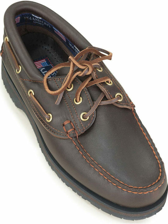 Memphis Men's Leather Boat Shoes Brown