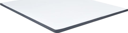 Pat King Size Tapițat cu Material Gri Închis cu Plăci Potrivit pentru Saltea 200x200cm