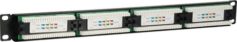 Equip Panou Patch pentru Rack 1U 19" 24 Porturi cat5e Negru