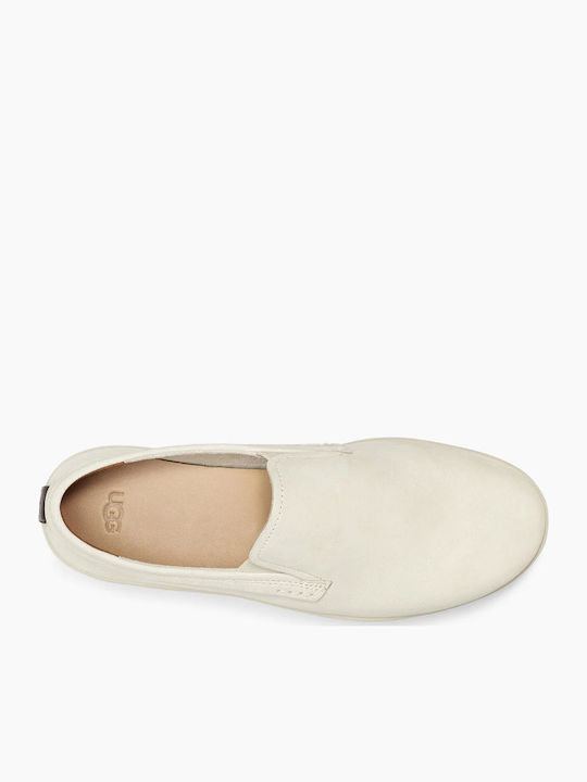 Piele Slip-on-uri pentru bărbați Albe