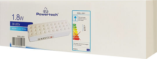 Powertech Rechargeable Backup Emergency Light with Battery Powered and Photocell 1pcs