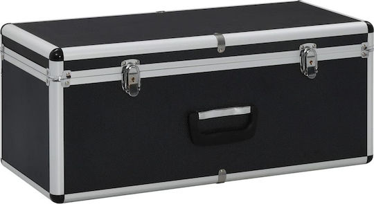 vidaXL Metallic Decorative Trunks Set Black 3pcs