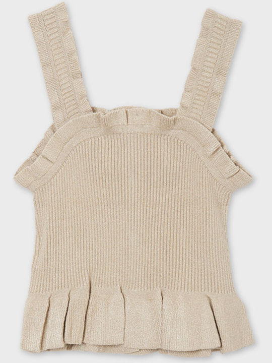 Mayoral Kids Blouse Sleeveless Beige