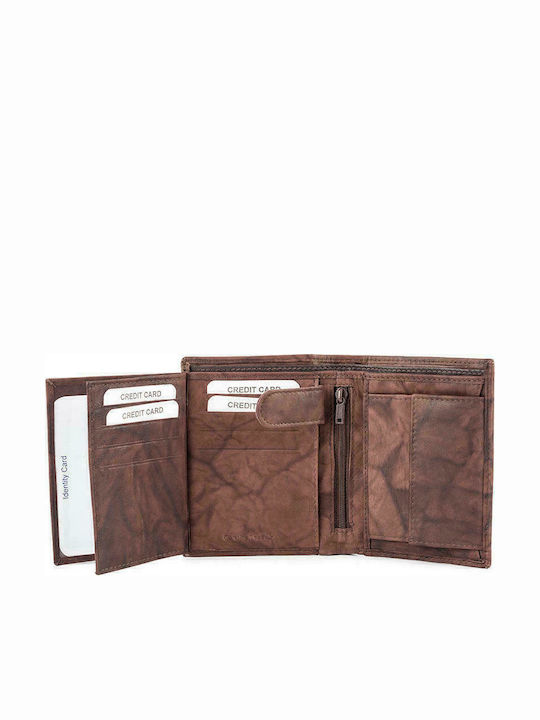 GA Leather Men's Wallet Classic Tabac Brown