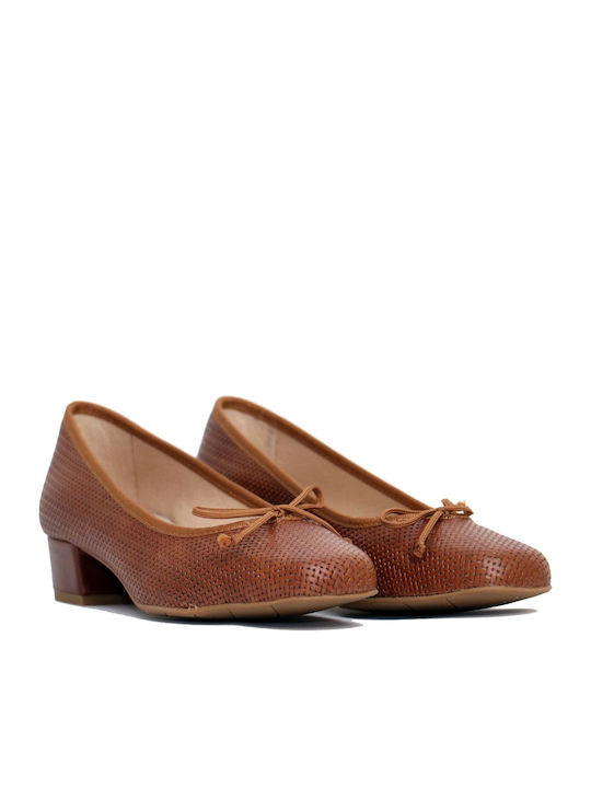 D'CHICAS Damen Pumps 1187 Leder Tabac