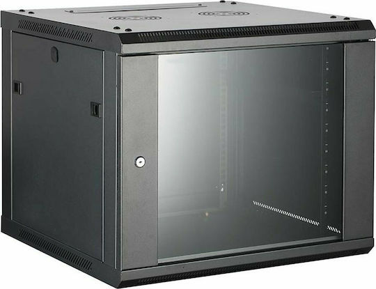 Safewell Wall Mounted Rack Cabinet 6U 60x45x37cm Black SMJ6406