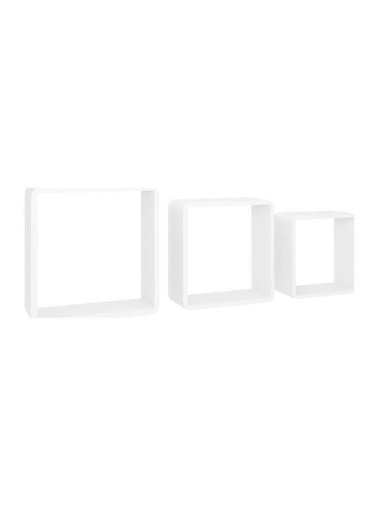 Shelves Wall White 3pcs 28x10x28cm