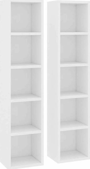vidaXL Floor Standing Case 80 CD 2τμχ Glossy White 21x16x93.5cm