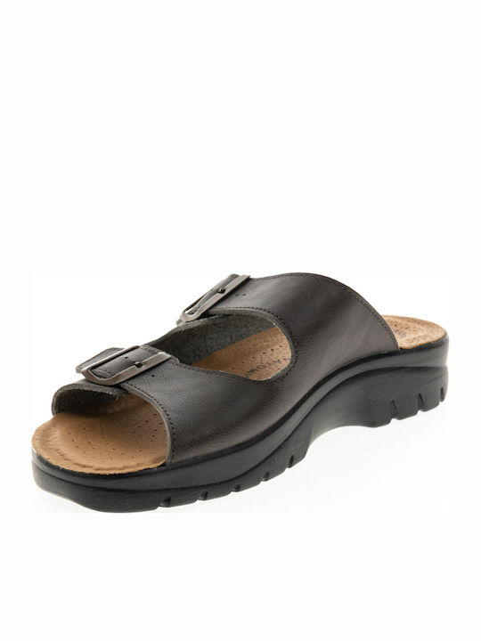 Leder Herrensandalen in Brauner Farbe