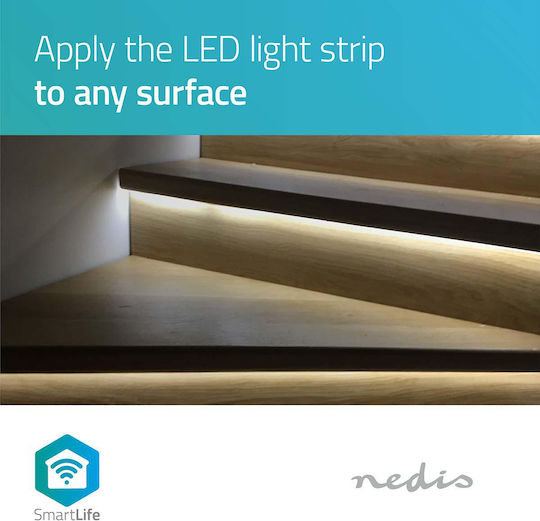 Nedis Wasserdicht Smart LED-Streifen Wi-Fi 12V RGBW Licht 5m Typ SMD5050 mit Netzteil