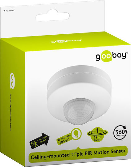 Goobay Goobay Haustalts-Sensoren & Alarme Verkabelter Bewegungssensor Überwachung 360° Erkennungswinkel 6m