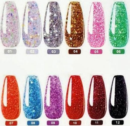 QBD Acrygel Νυχιών Glitter 08 Πολύχρωμο 15ml
