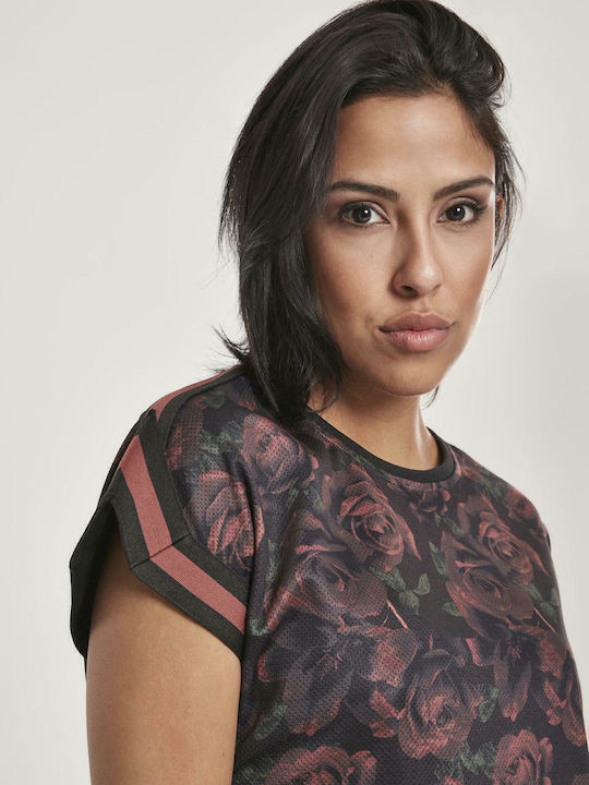Women's Summer Crop Top Short Sleeve Floral Multicolour