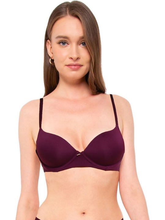 Dorina Cole Push Up Bra without Underwire Burgundy